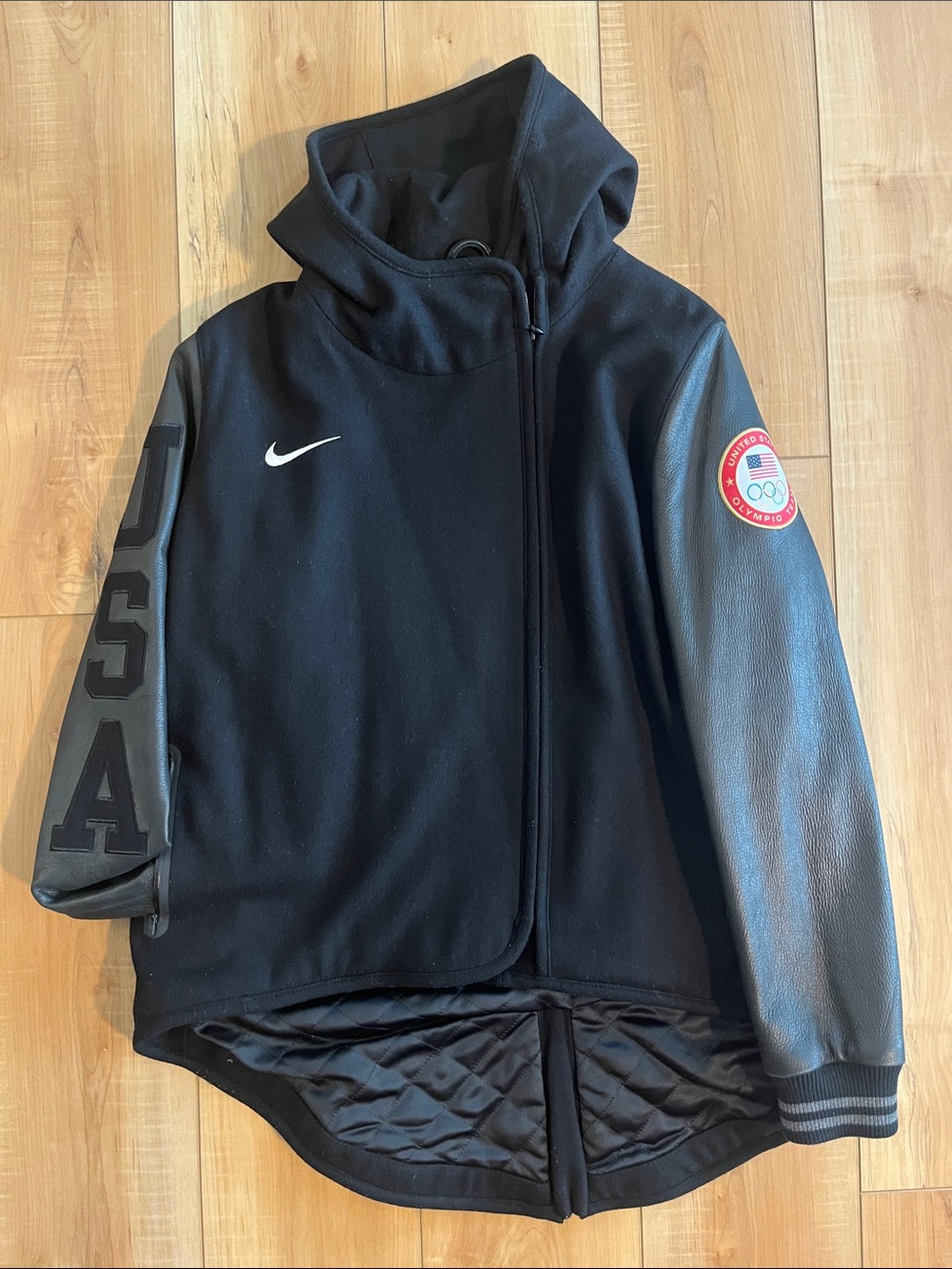 Nike Black Varsity Jacket with USA Sleeve Patch